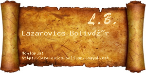 Lazarovics Bolivár névjegykártya